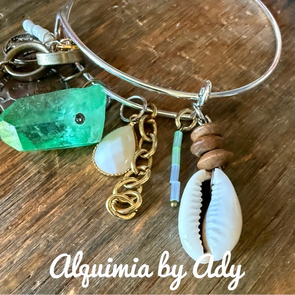 Alquimia by Ady Charm big green quartz chunk Bracelet - Picture 3 of 5